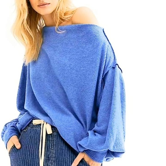 NEW Free People Ribbed Oversized Main Squeeze Hacci Top - Picture 12 of 14